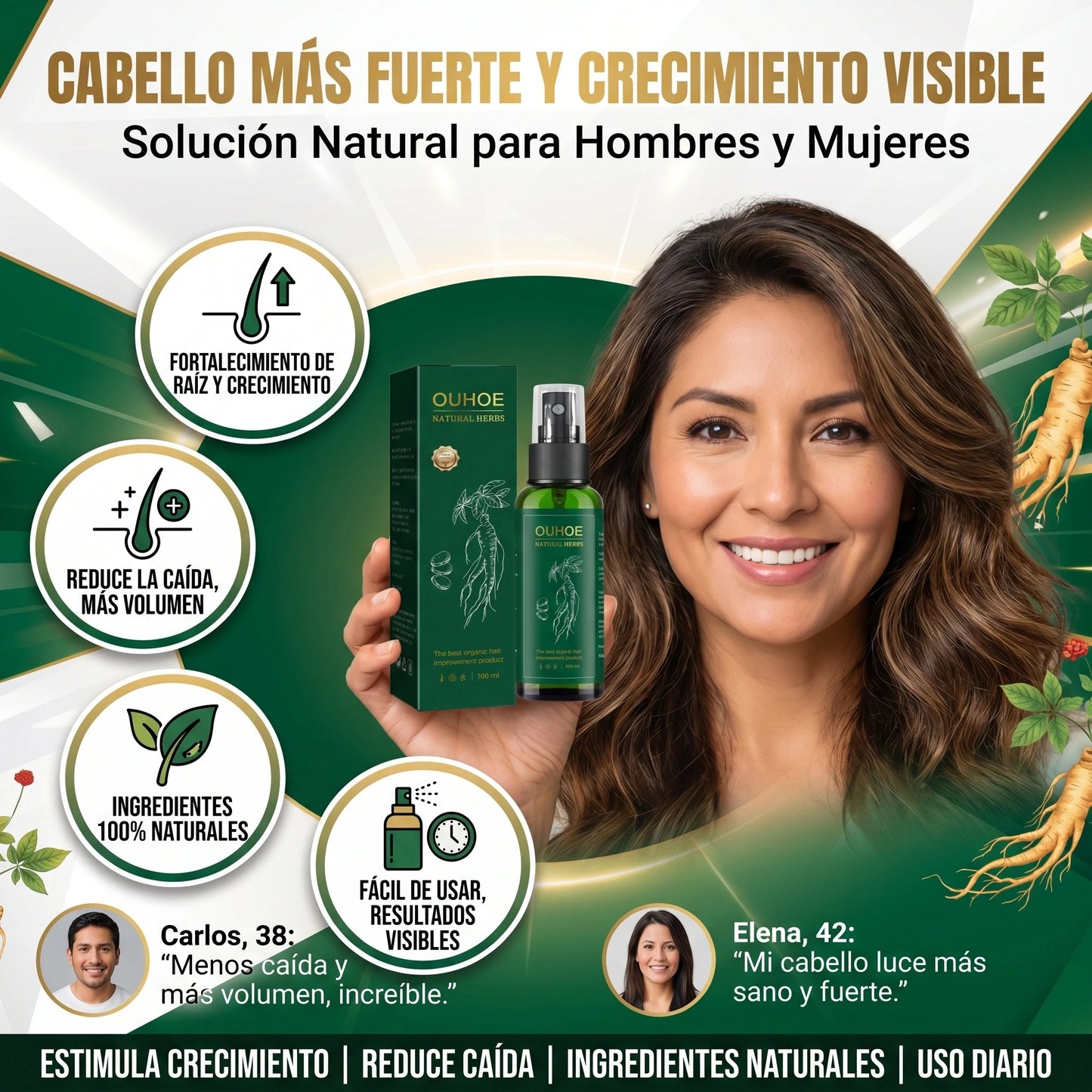 TÓNICO CAPILAR OUHOE 🌿 RECUPERA TU CABELLO