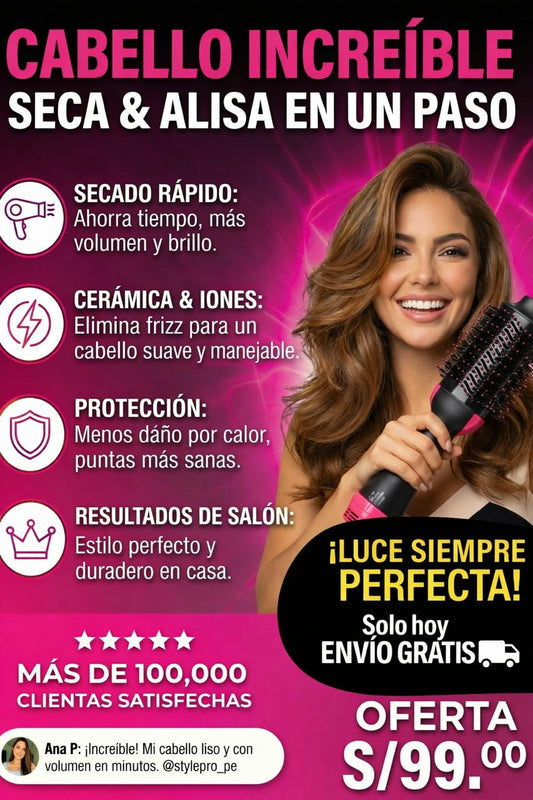 CABELLO PERFECTO CON EL CEPILLO 3 PROFESIONAL EN 1
